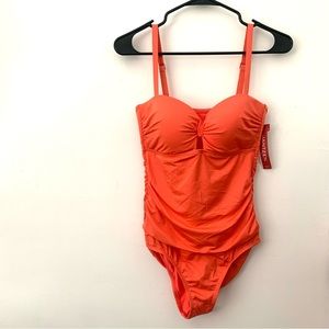 Jantzen One Piece Cut Out Swim Suit with Tummy Control SZ 6 NWT